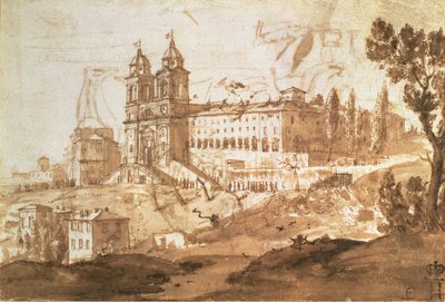 View of the Church of S. Trinita dei Monti, Rome by Claude Lorrain